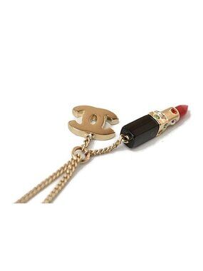 Chanel Bangle Bracelet Lipstick Rhinestone Red Multi